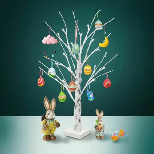 60cm Mini Twig Easter Tree with 24 LED Lights