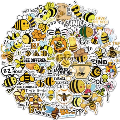 50 Cartoon Bee Waterproof Stickers for Kids' Toys