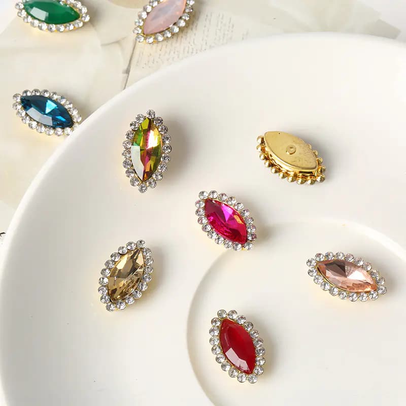 Colorful Glass Teardrop Rhinestone Hair Accessories