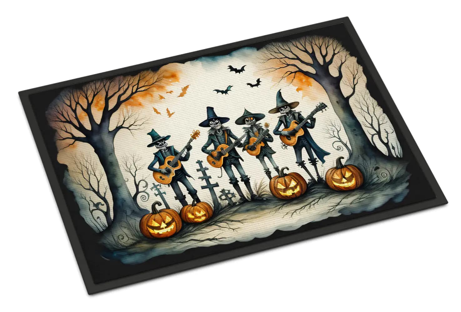 Mariachi Skeleton Band Spooky Halloween Doormat