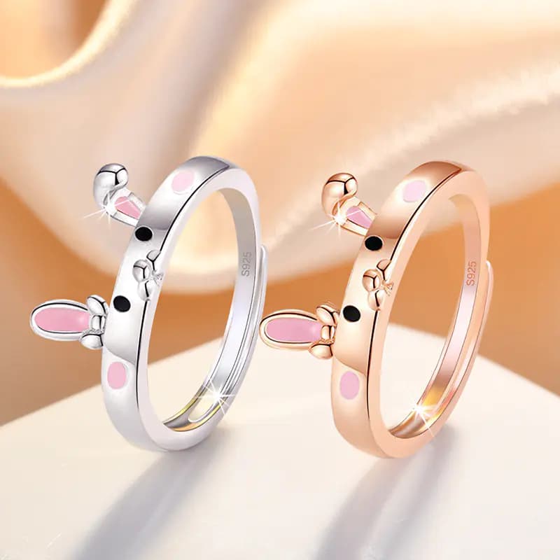 Cute Rabbit Open Ring for Women Fashion Accessory