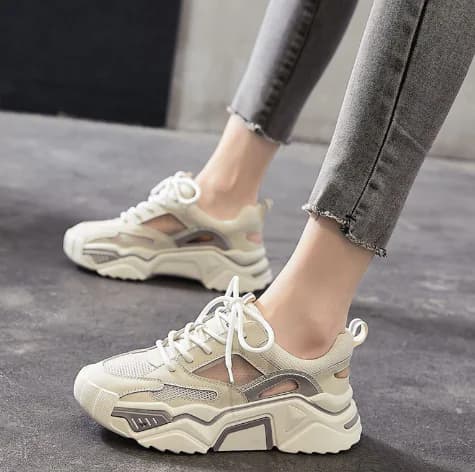 Dad Shoes, Sporty White Sneakers, Chunky White Sneakers