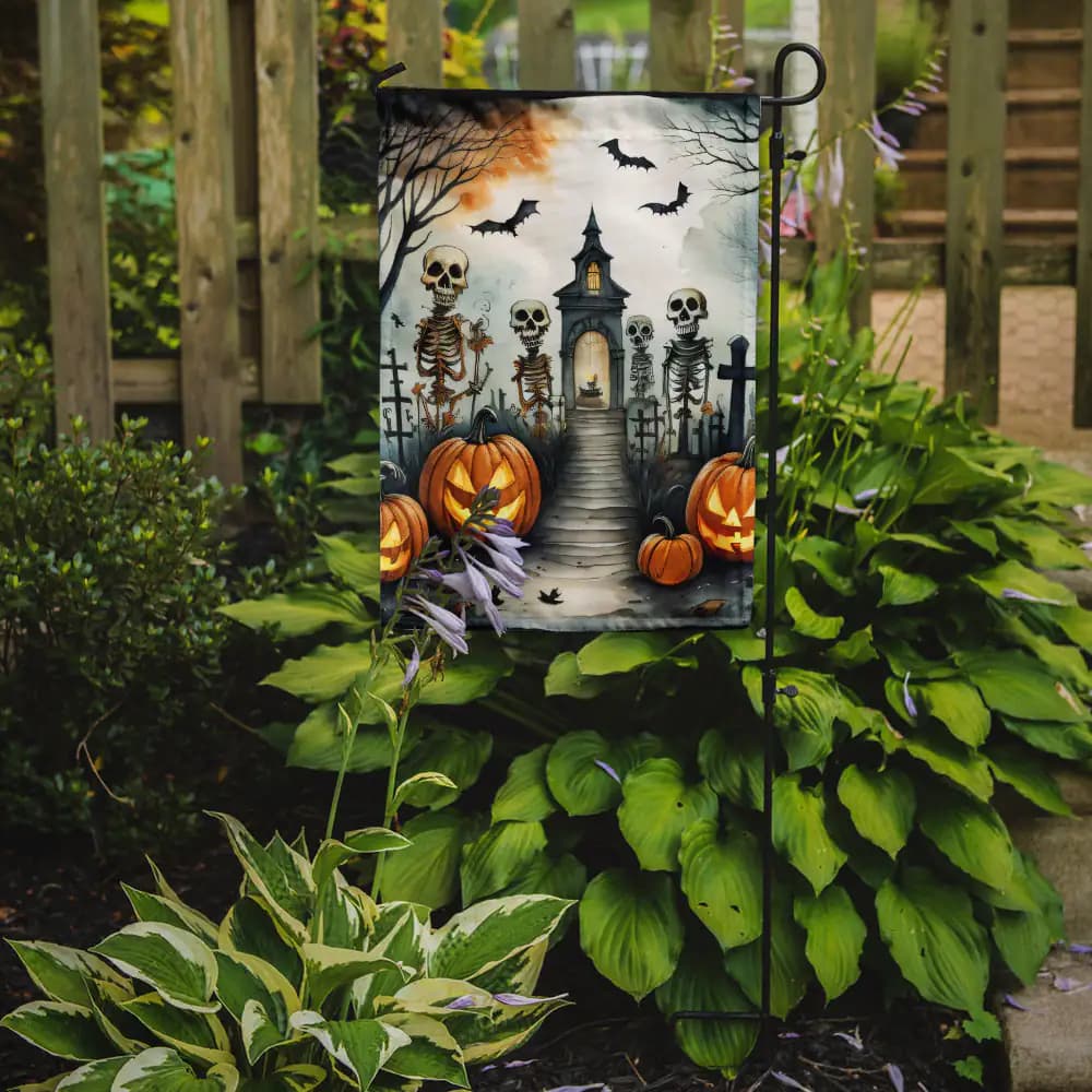 Skeleton Spooky Halloween Garden Flag