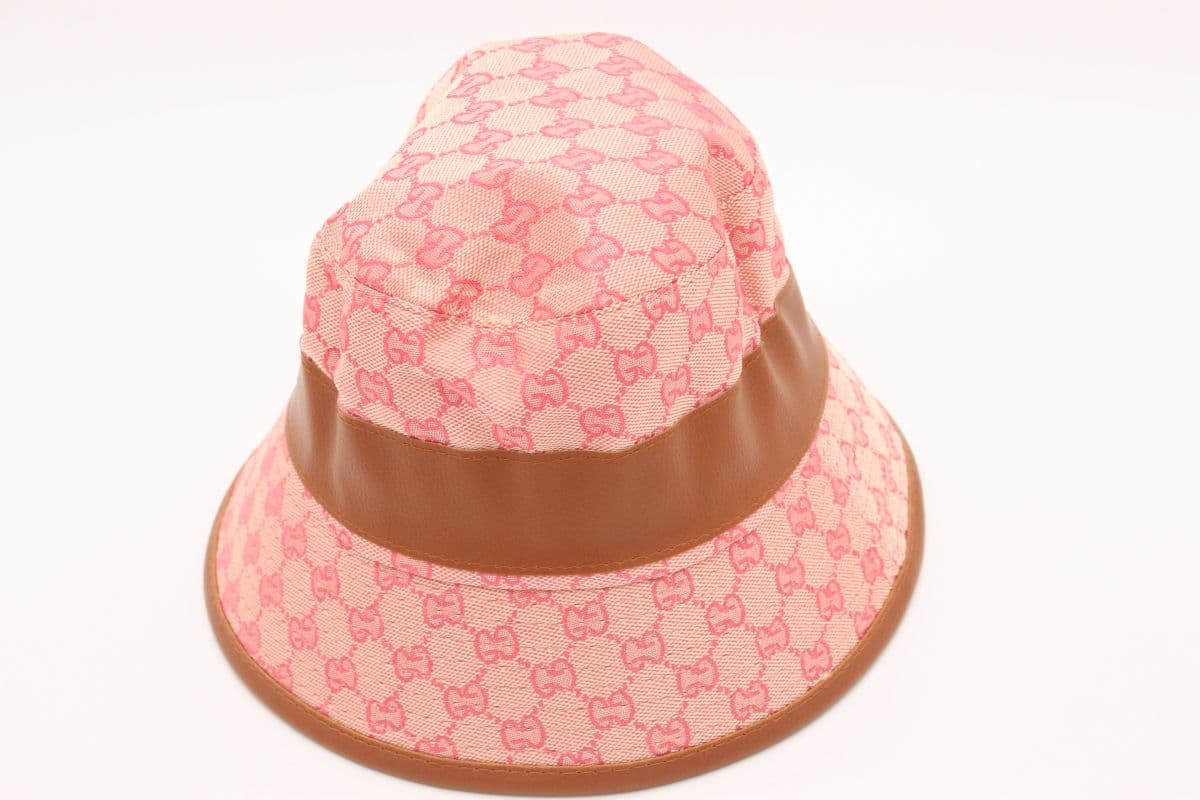 Pink Monogram Bucket Hat with Buckle