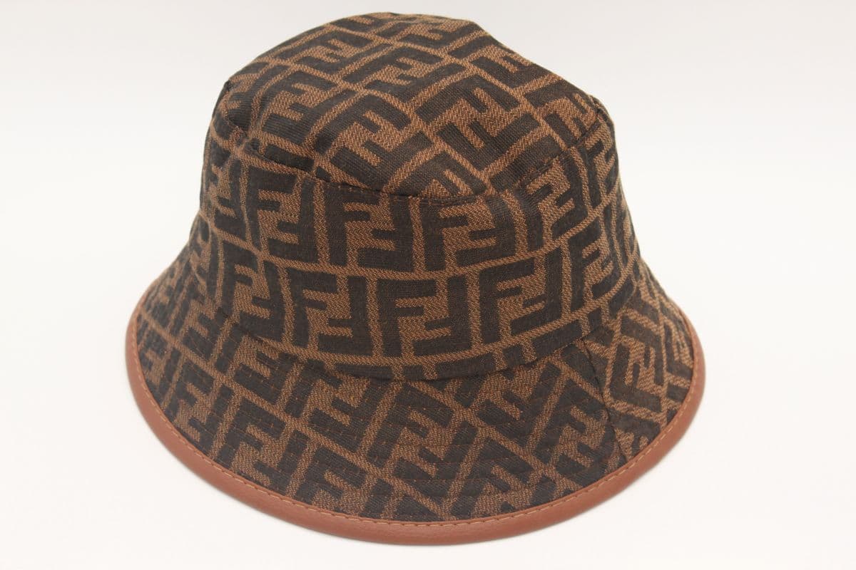 Brown Monogram Pattern Bucket Hat