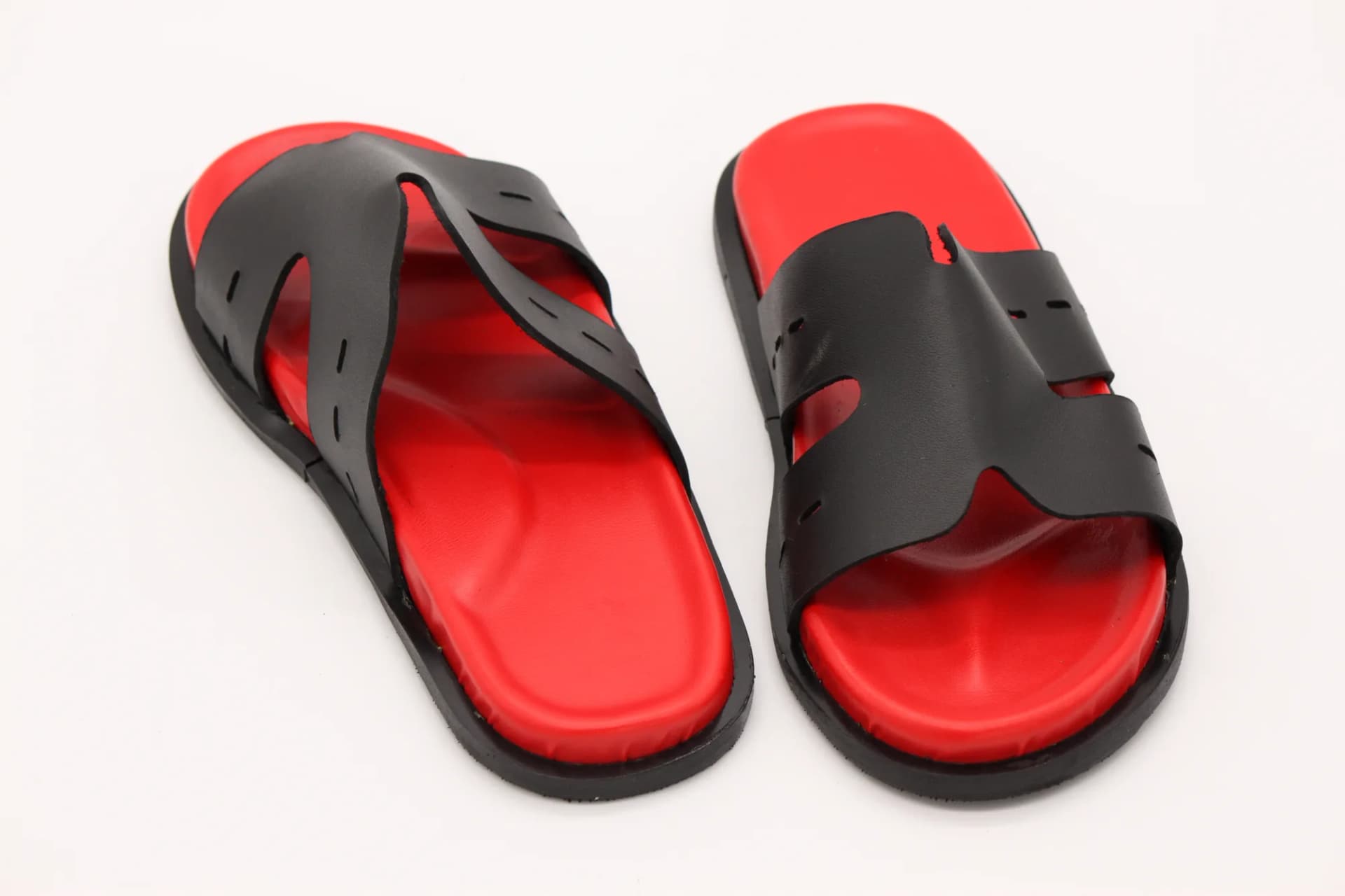 Black and Red Slide Sandals photo 2