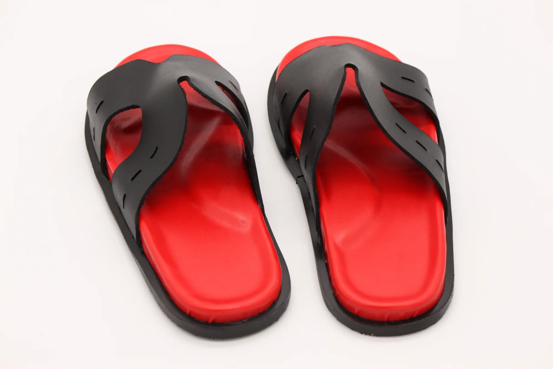 Black and Red Slide Sandals photo 3