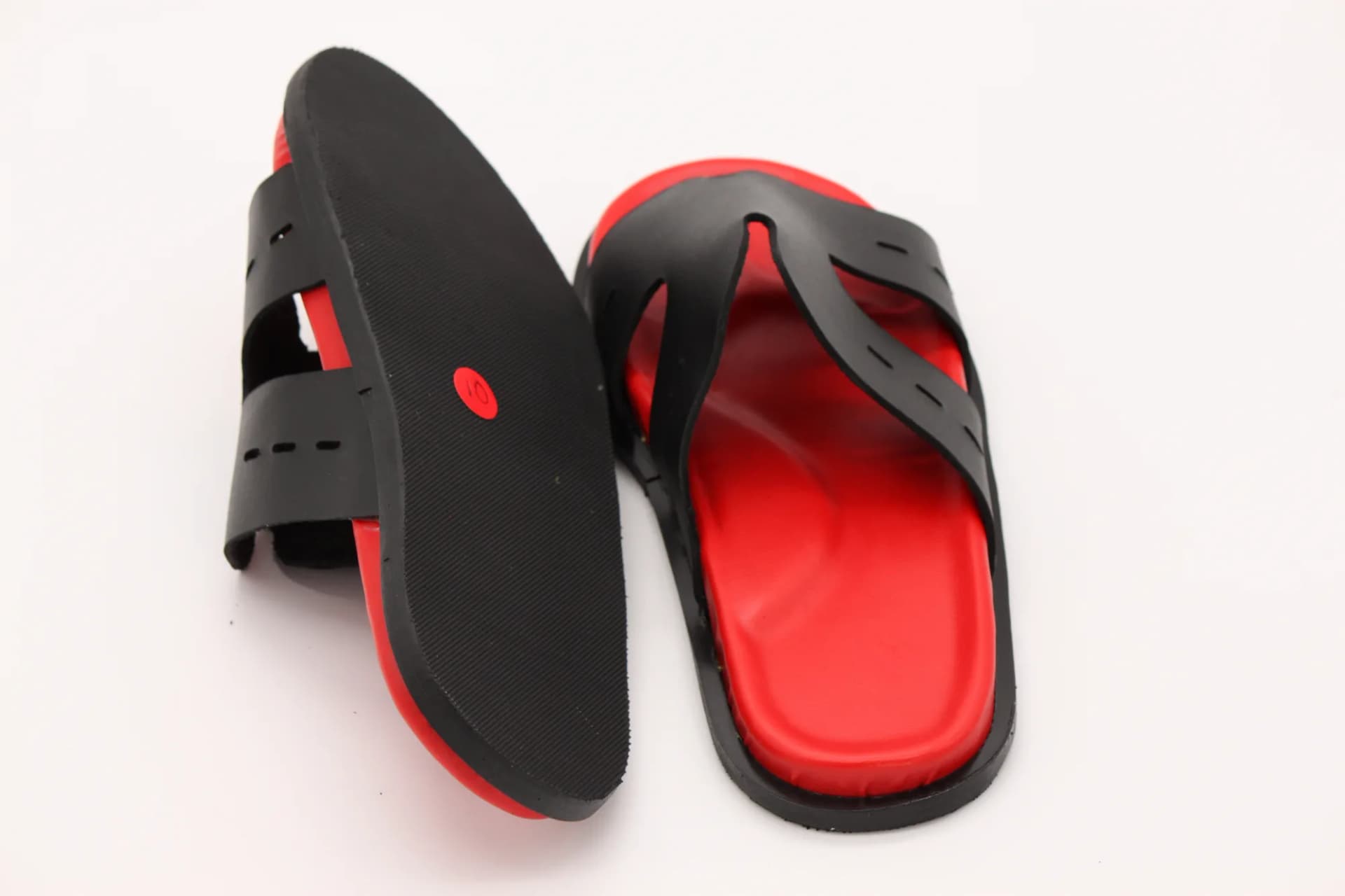 Black and Red Slide Sandals photo 4