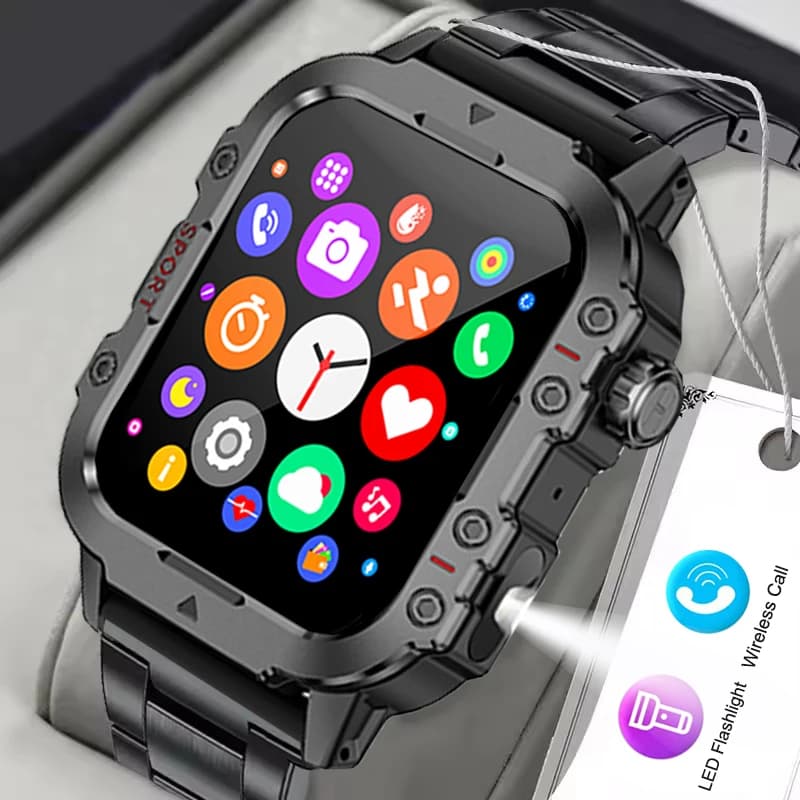 Military Smart Watch Men IP67 Sports Fitness Tracker