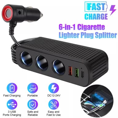 120W Car Phone Charger with PD QC3.0