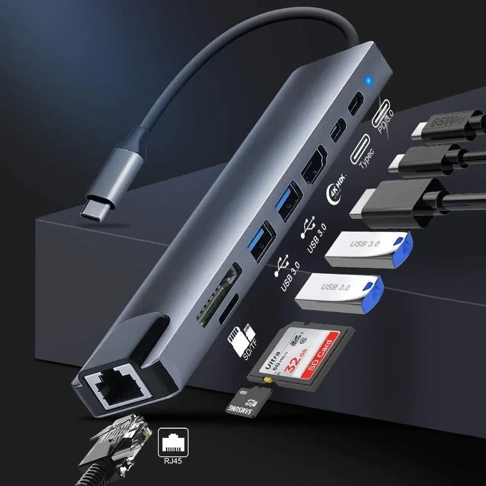 USB 3.0 Hub with HDMI and Type-C