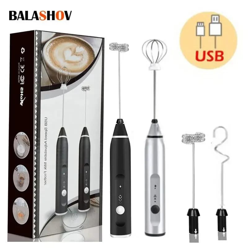 Portable Electric Milk Frother USB Handheld Mixer