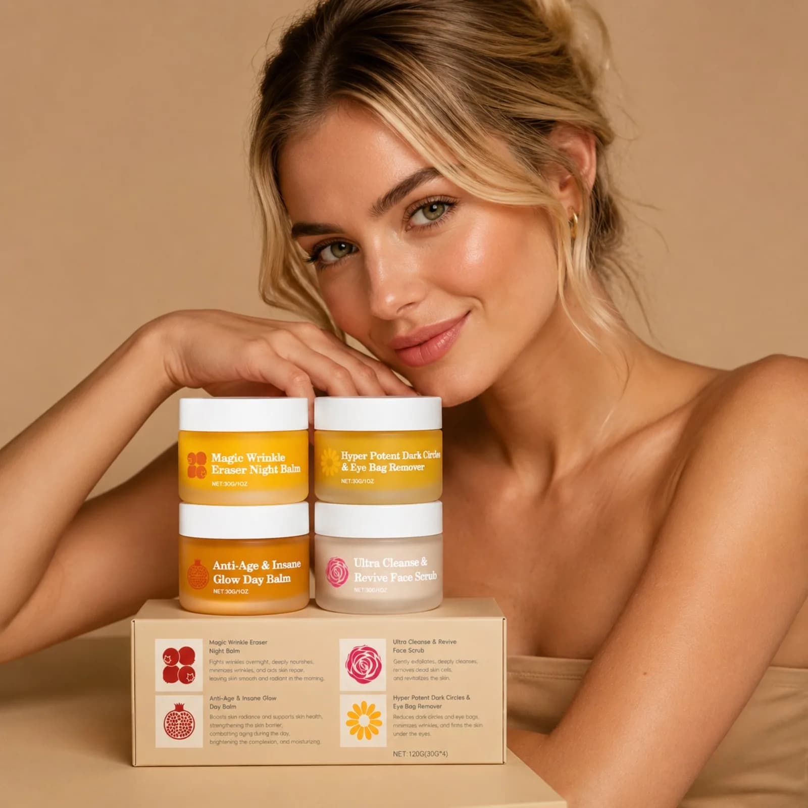 Skincare Set Day Night Cream Eye Scrub