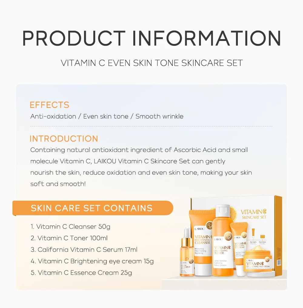 Vitamin C Skincare Set Five Piece Collection