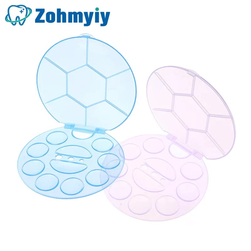 Nail Art Color Palette with Display Stand Plastic UV Gel Polish Holder DIY Drawing Paint Dish Manicure Tool