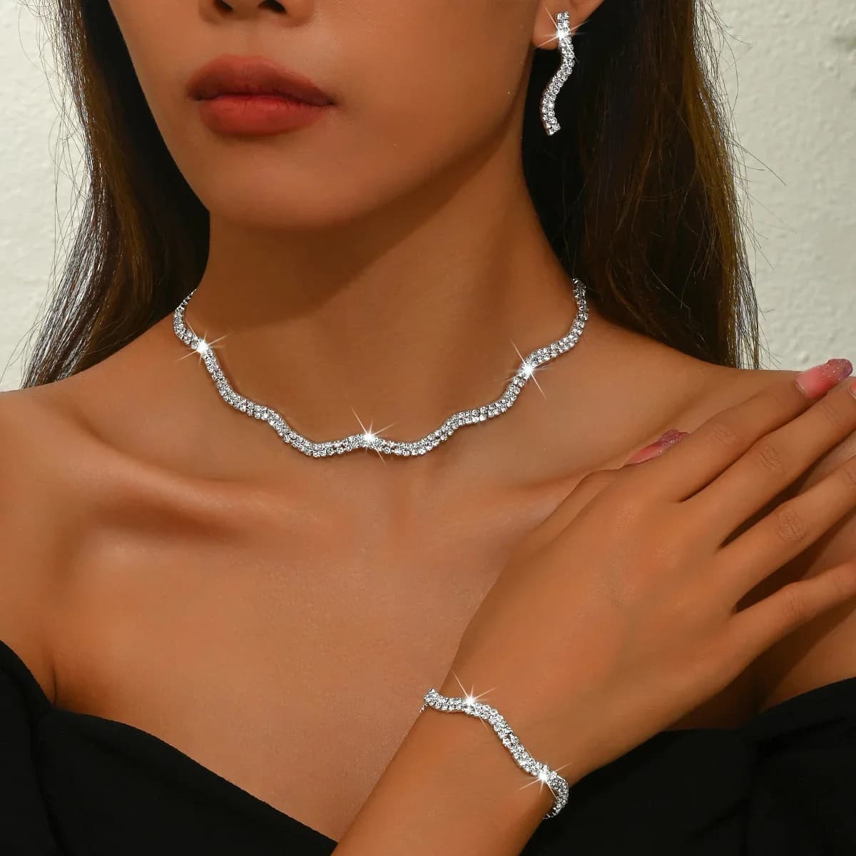 Wedding Jewelry Set With Crystal Accents