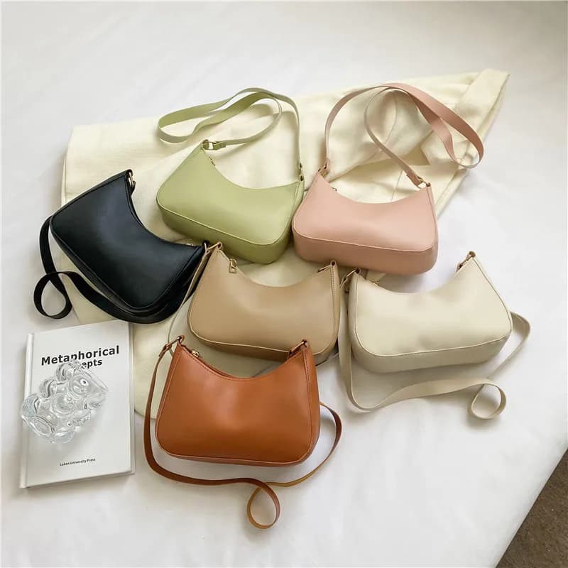 Solid-Color Small Square Single-Shoulder Handbag