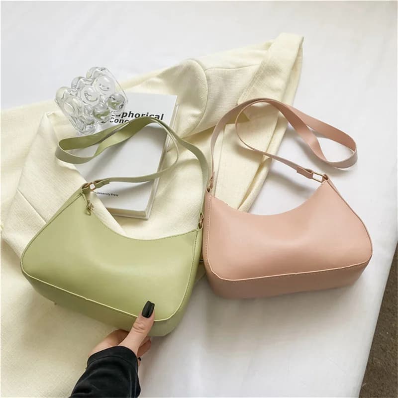 Solid-Color Small Square Single-Shoulder Handbag