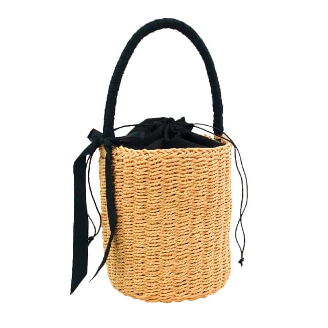 Women's Handmade Straw Bucket Bag