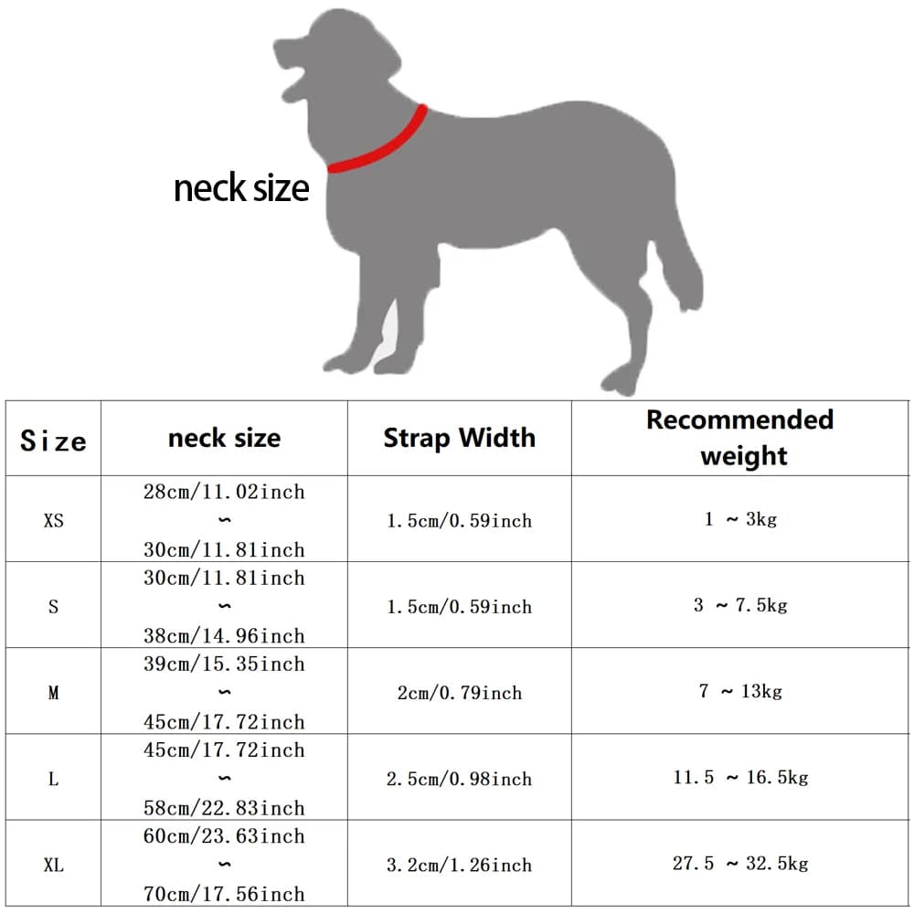 Adjustable Reflective Dog Collar For All Sizes