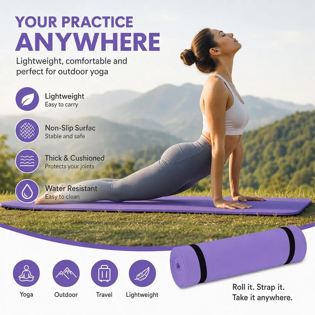 Nonslip Yoga Mat for Exercise and Pilates