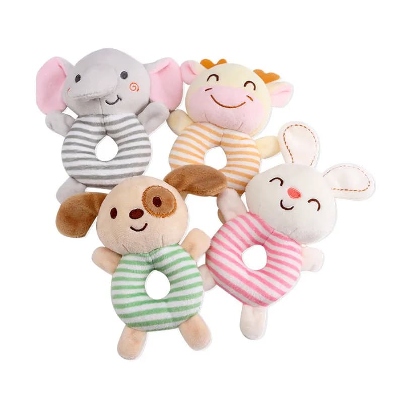 Baby Rattle Toy Cartoon Animal Plush Ring