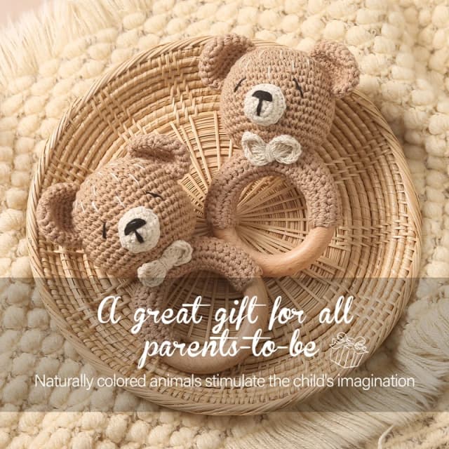 Baby Crochet Animal Rattle Teether Toy