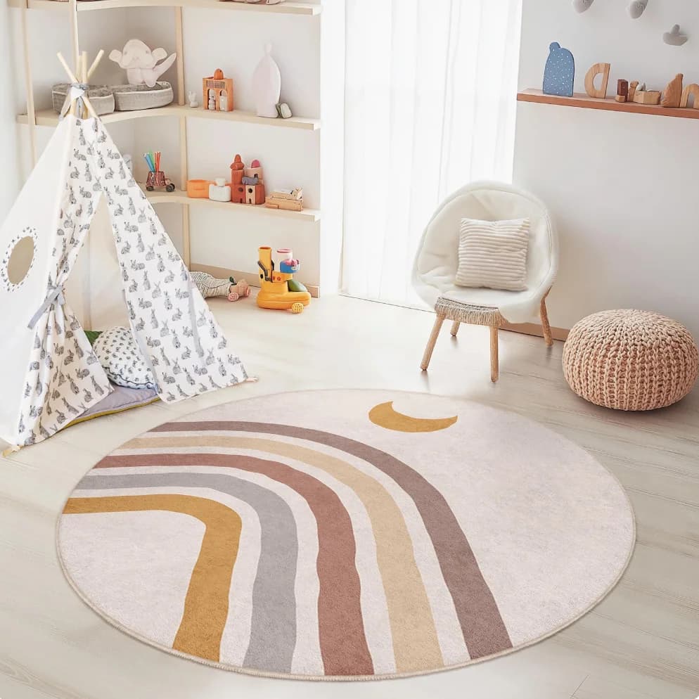 Rainbow Cloud Kids Room Area Rug