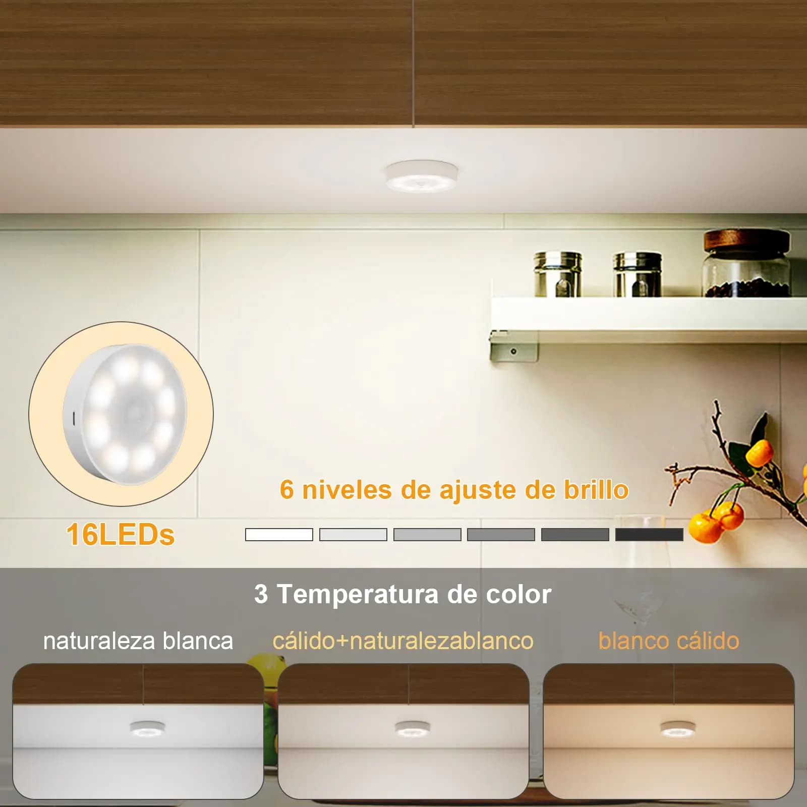 LED Motion Sensor Night Light with Magnetic Mount