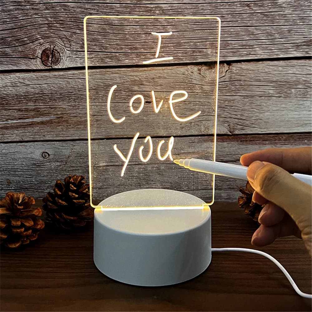 Transparent LED Night Light with Message Board