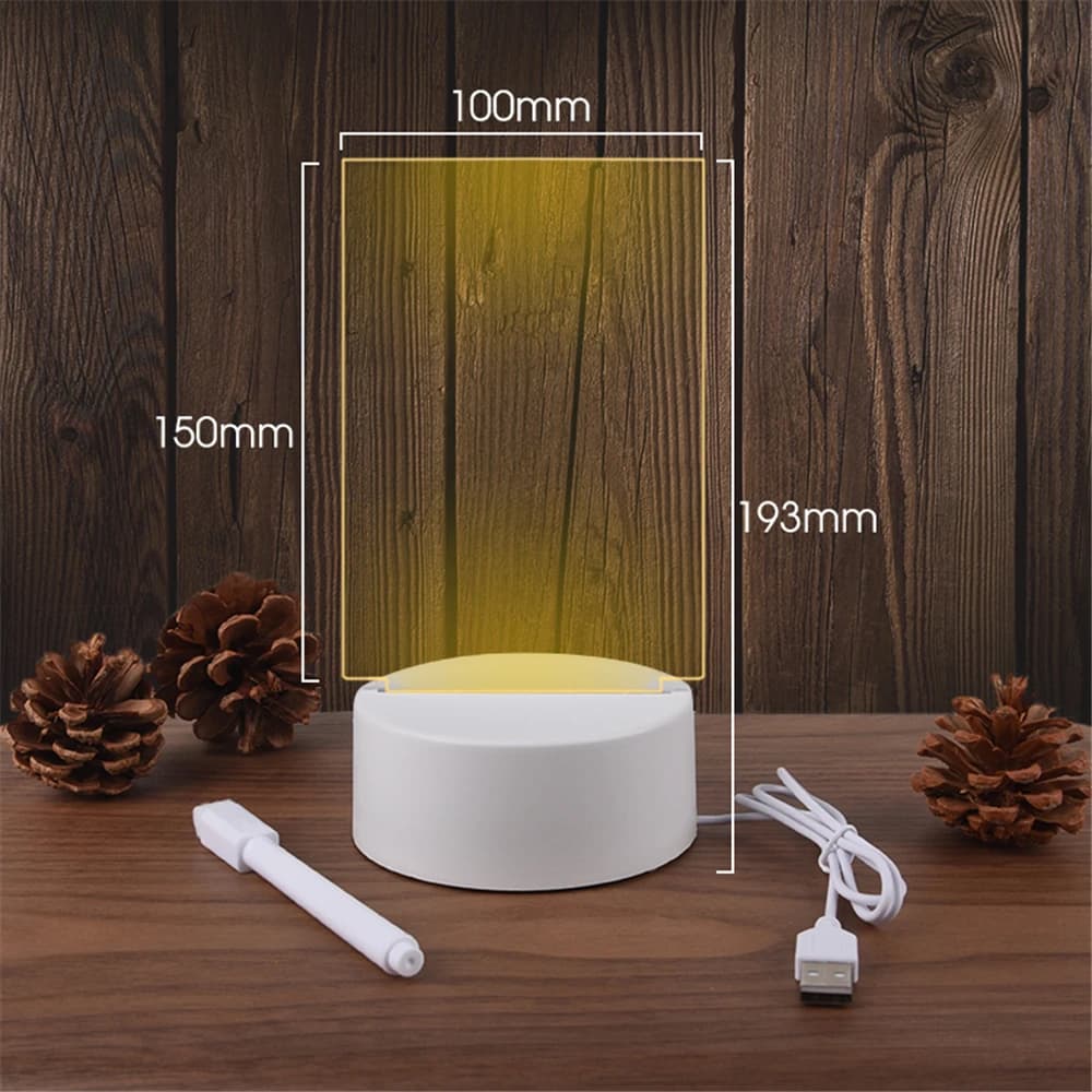 Transparent LED Night Light with Message Board