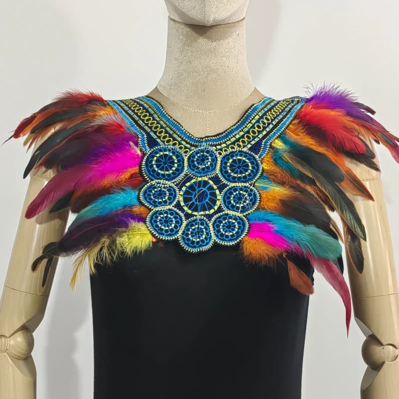 Gothic Feather Collar Halloween Costume Accessory