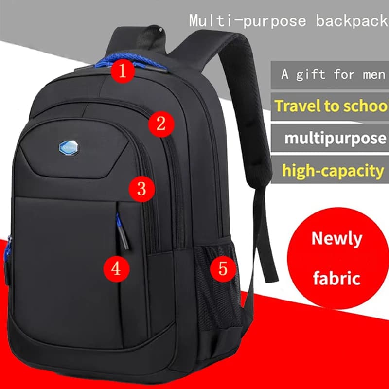 Double-Shoulder Backpack Solid Color