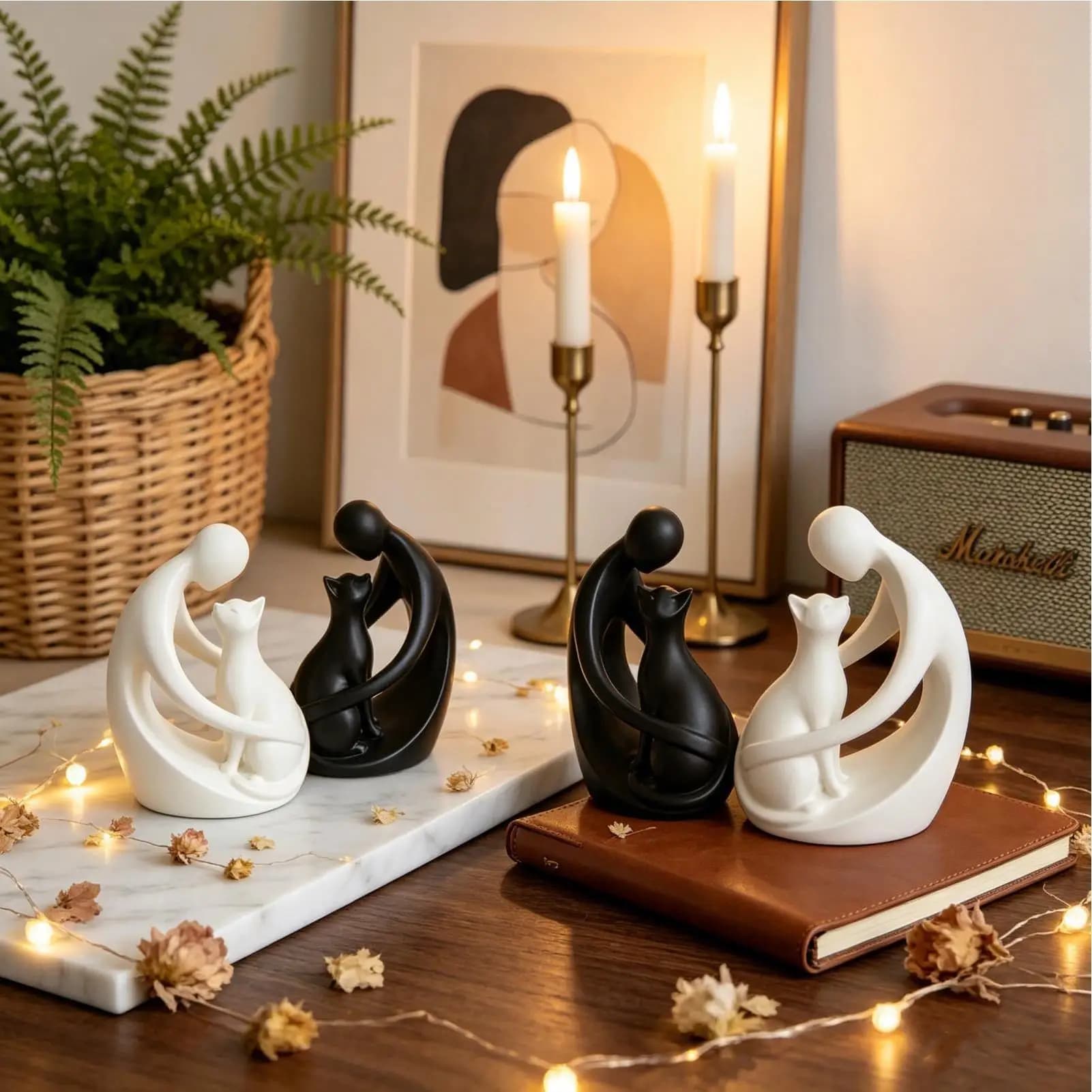 Cat Friendship Statue Home Decor