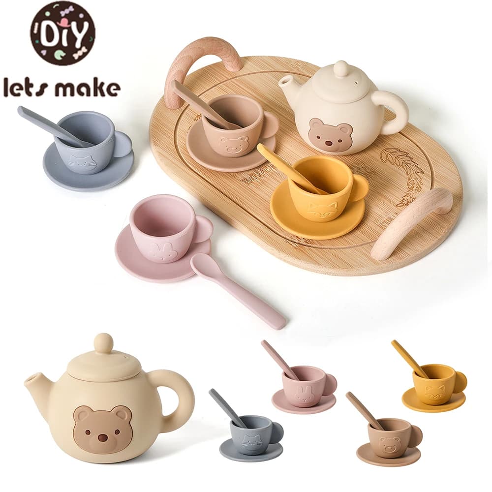Wooden Tea Set for Kids Play House