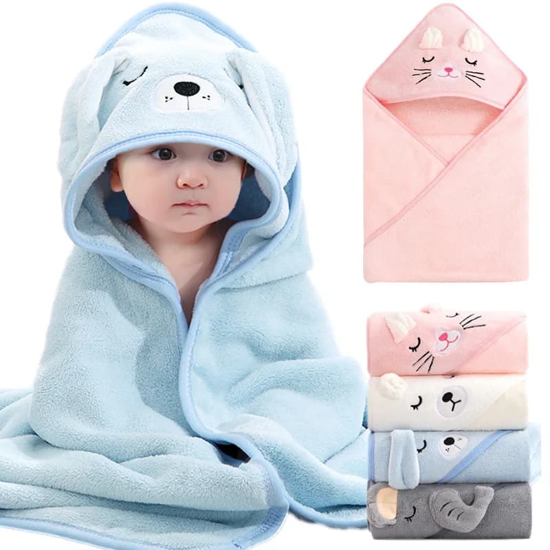 Cartoon Animal Hooded Baby Bath Towel