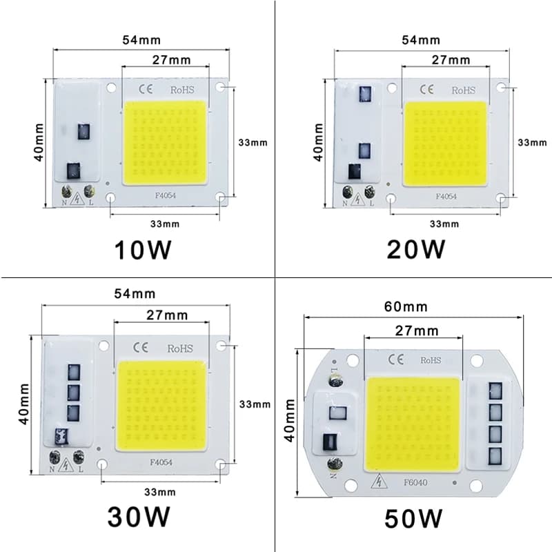 LED COB Chip Flood Light 10W-50W AC220V