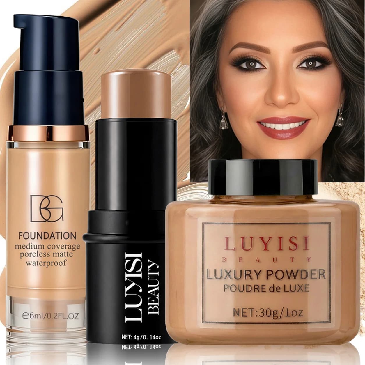 Matte Foundation Contouring Stick Oil-Control Powder Set