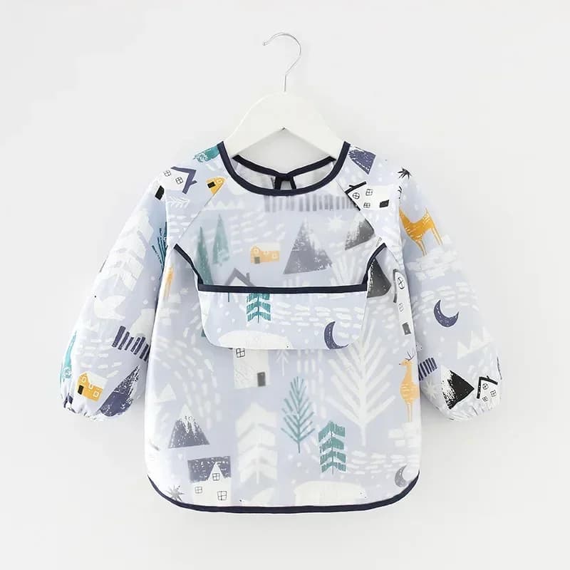 Baby Waterproof Eating Bib With Pocket