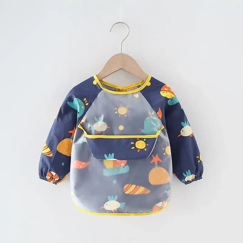 Baby Waterproof Eating Bib With Pocket