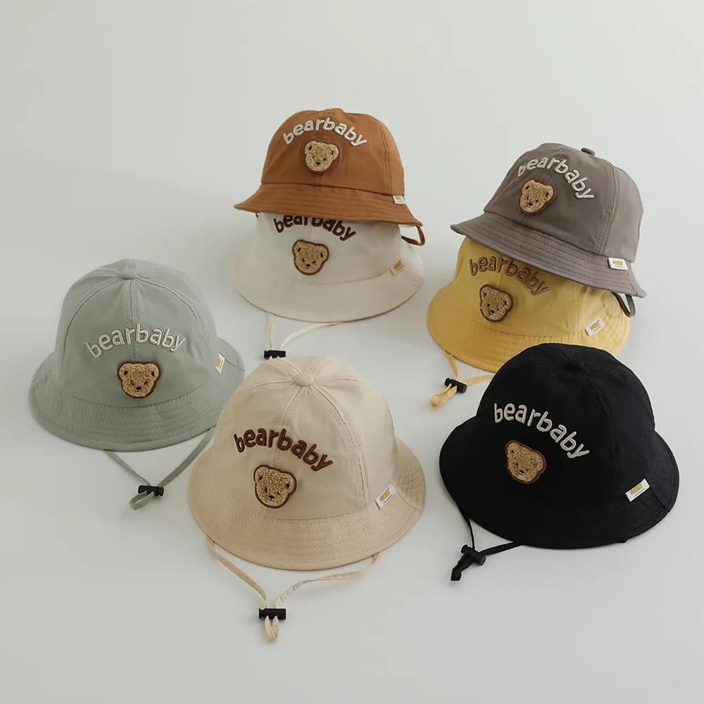 Cute Bear Baby Bucket Hat With UV Protection