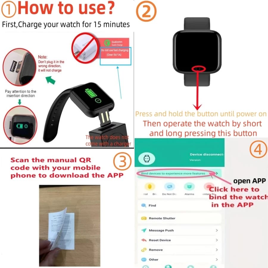 Smart Watch with Sport Mode and Music Control