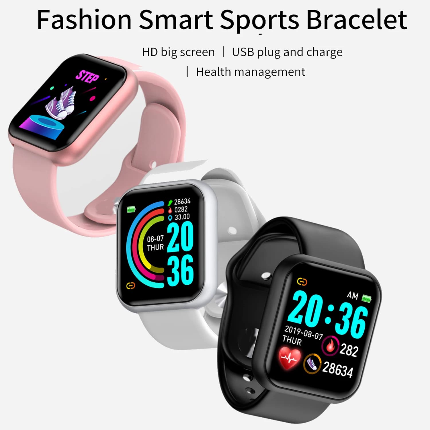Men's Smart Watch Fitness Tracker Color Screen