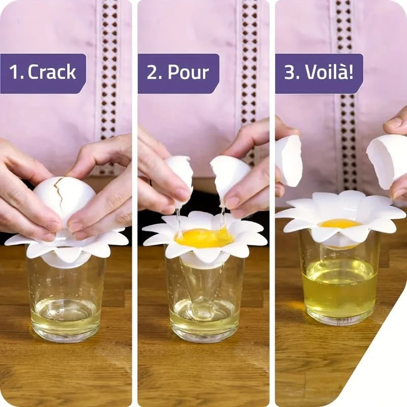 Kitchen Gadgets Baking Tools 1pc/ Cute Flower Design Egg White Yolk Separator Egg Extractor