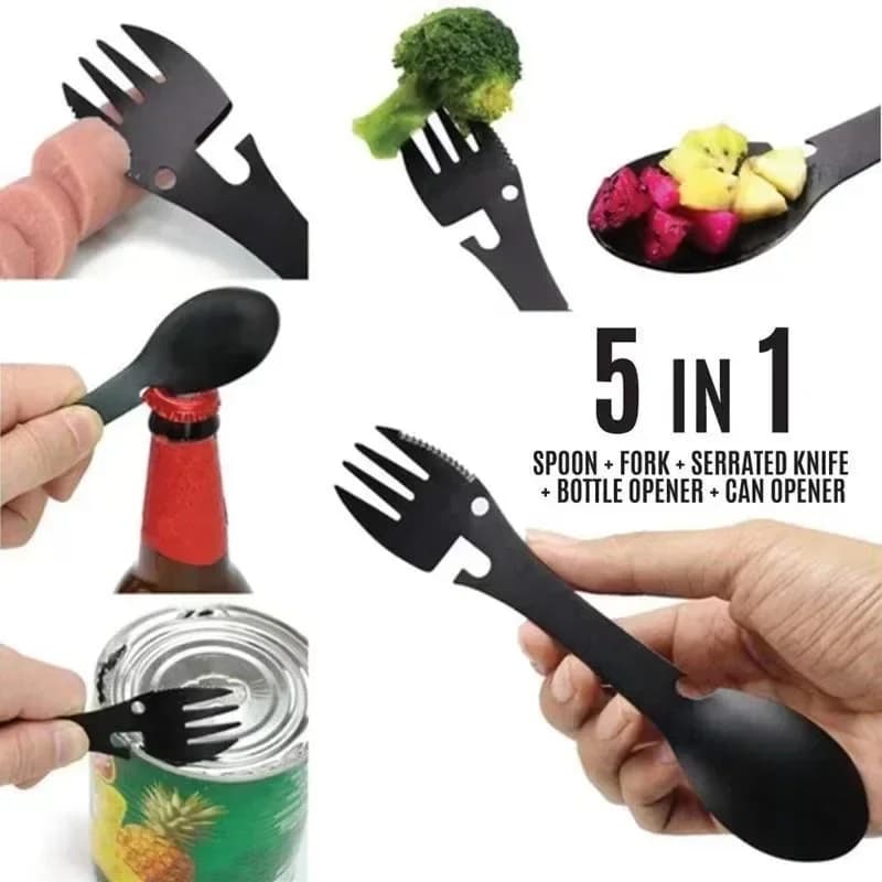 5-in-1 Camping Survival Utensil Kit