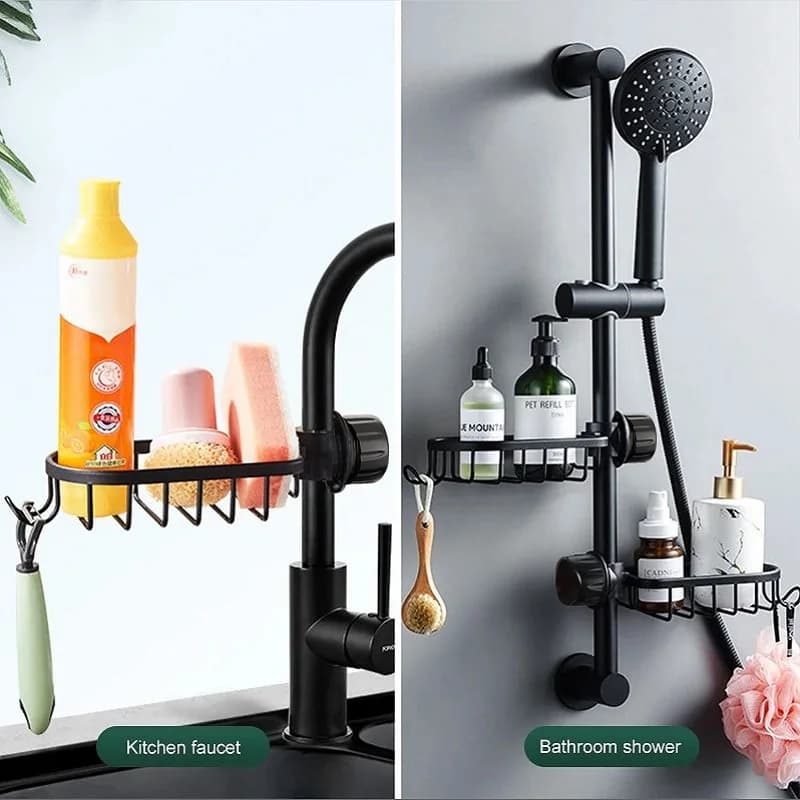 Bathroom Faucet Storage Rack with Soap Holder