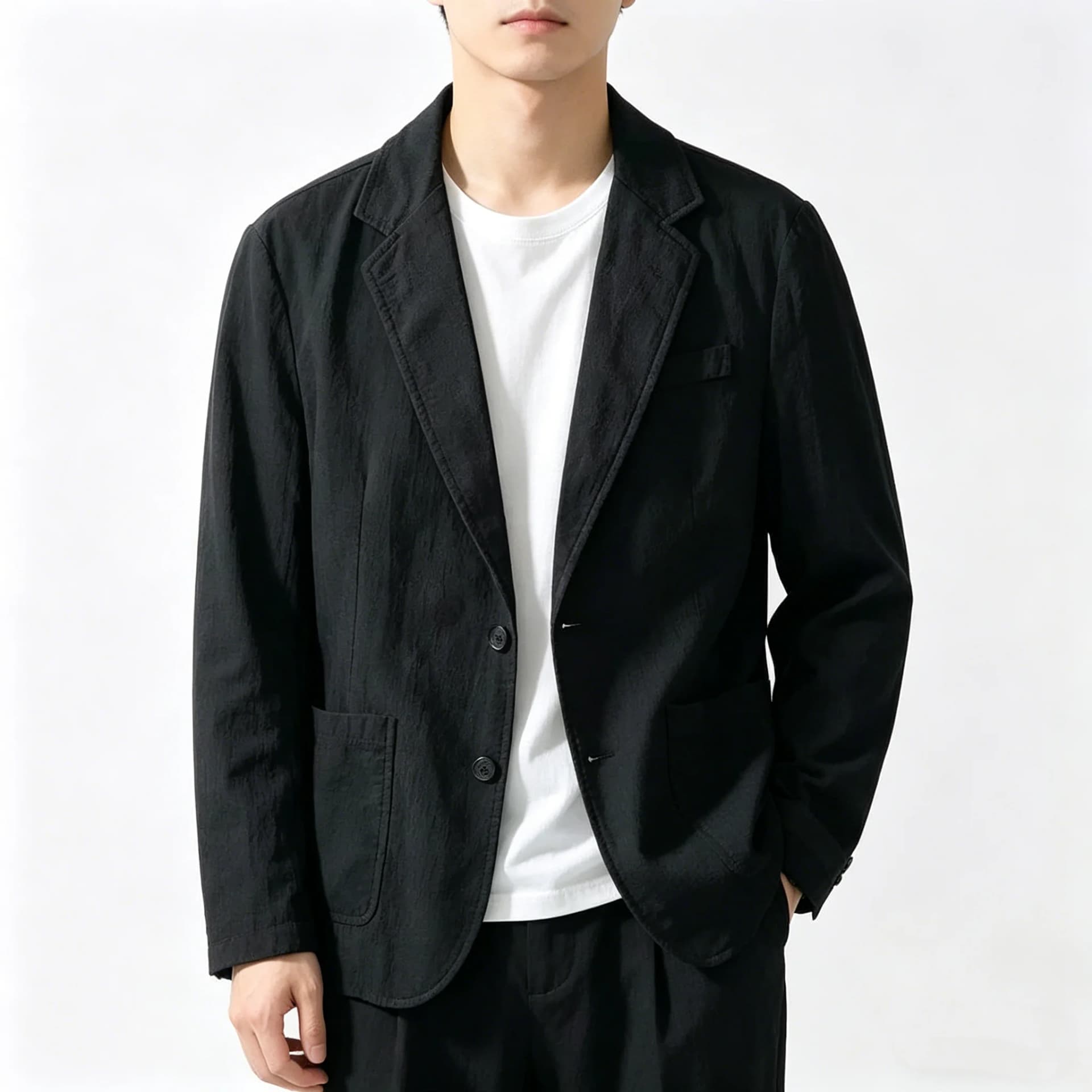 Men's Solid Cotton Linen Blazer Jacket 4XL