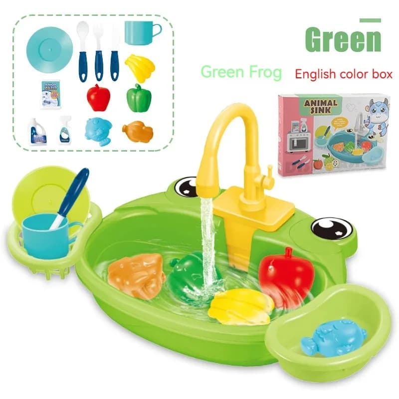 Toy Kitchen Set With Electric Circulating Water