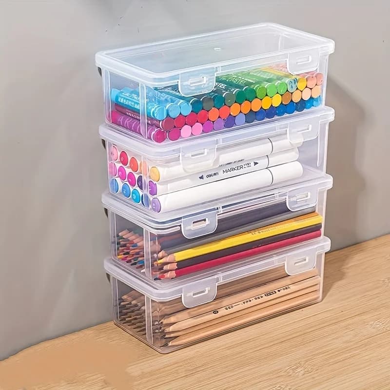 Large Transparent PP Storage Boxes with Safety Covers