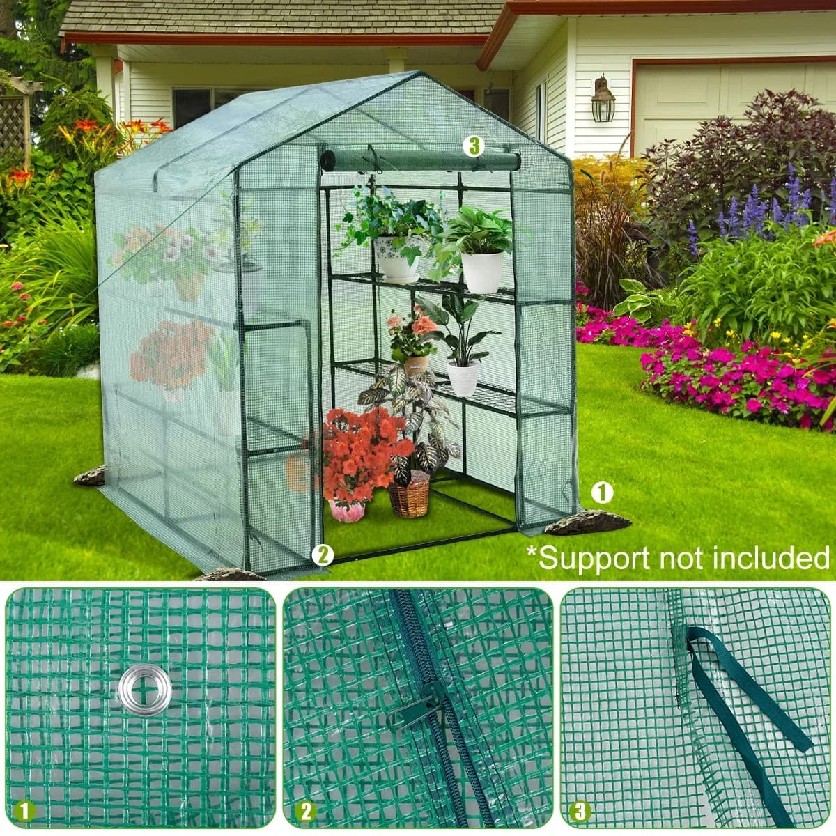 Portable Walk-In Greenhouse with Door